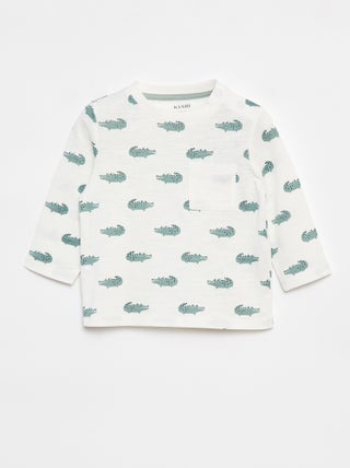 T-shirt in jersey con tasca sul petto