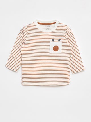 T-shirt in jersey con tasca sul petto