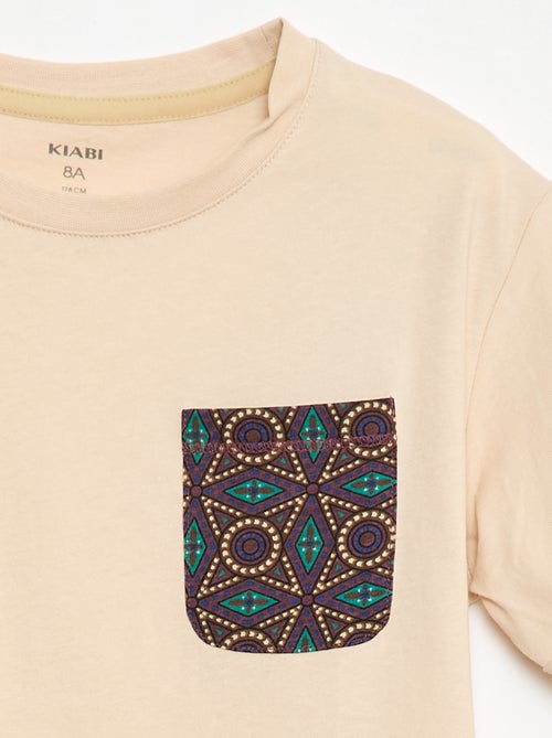 T-shirt in jersey con taschino sul petto a fantasia - Kiabi