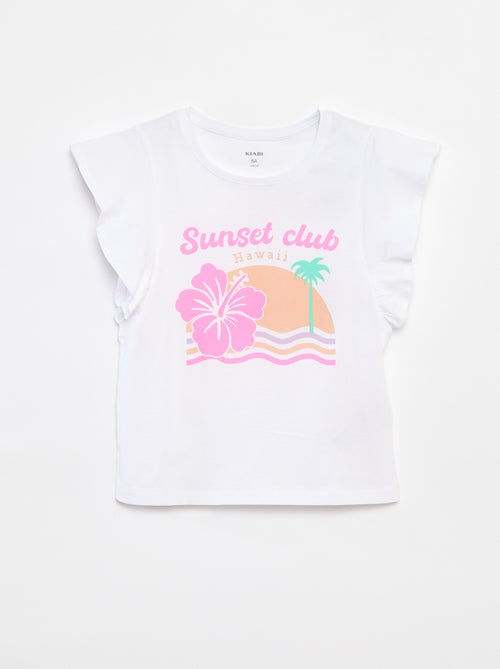 T-shirt in jersey con volant sul giromanica - Kiabi