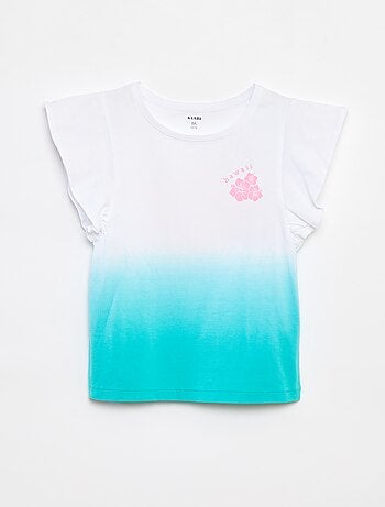 T-shirt in jersey con volant sul giromanica