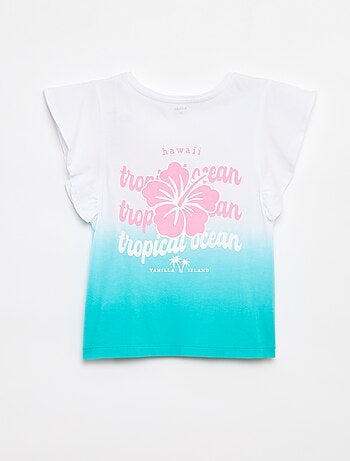 T-shirt in jersey con volant sul giromanica