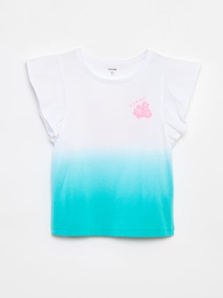 T-shirt in jersey con volant sul giromanica