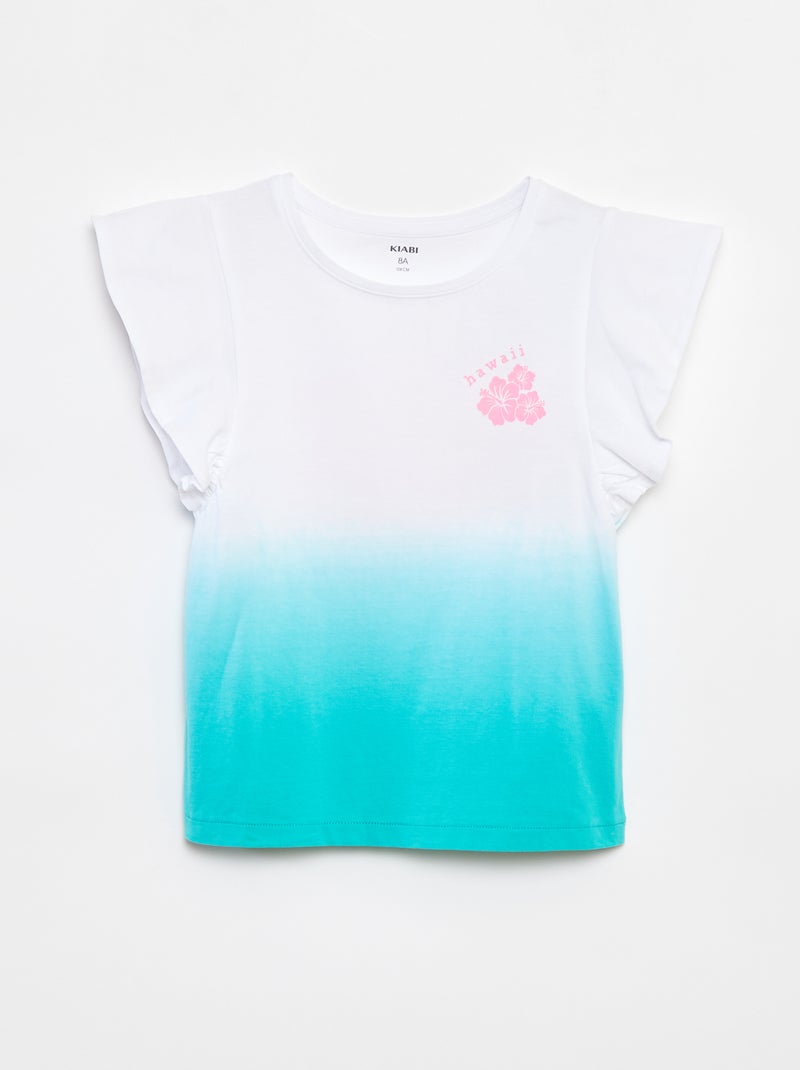 T-shirt in jersey con volant sul giromanica VERDE - Kiabi