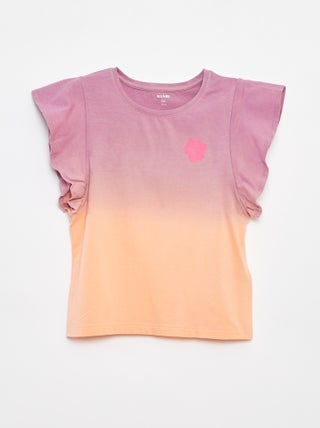 T-shirt in jersey con volant sul giromanica