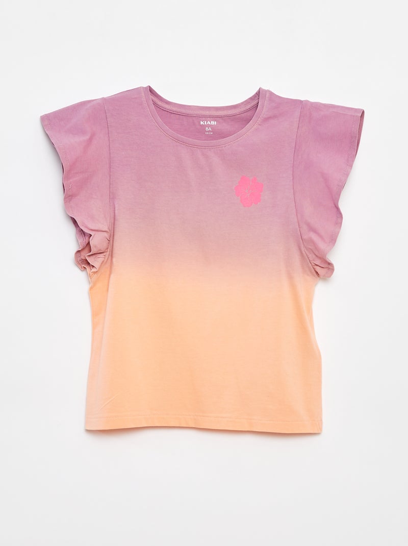 T-shirt in jersey con volant sul giromanica VIOLA - Kiabi