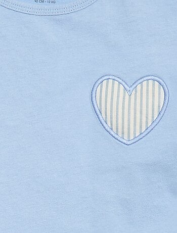 T-shirt in jersey di cotone con patch a cuore