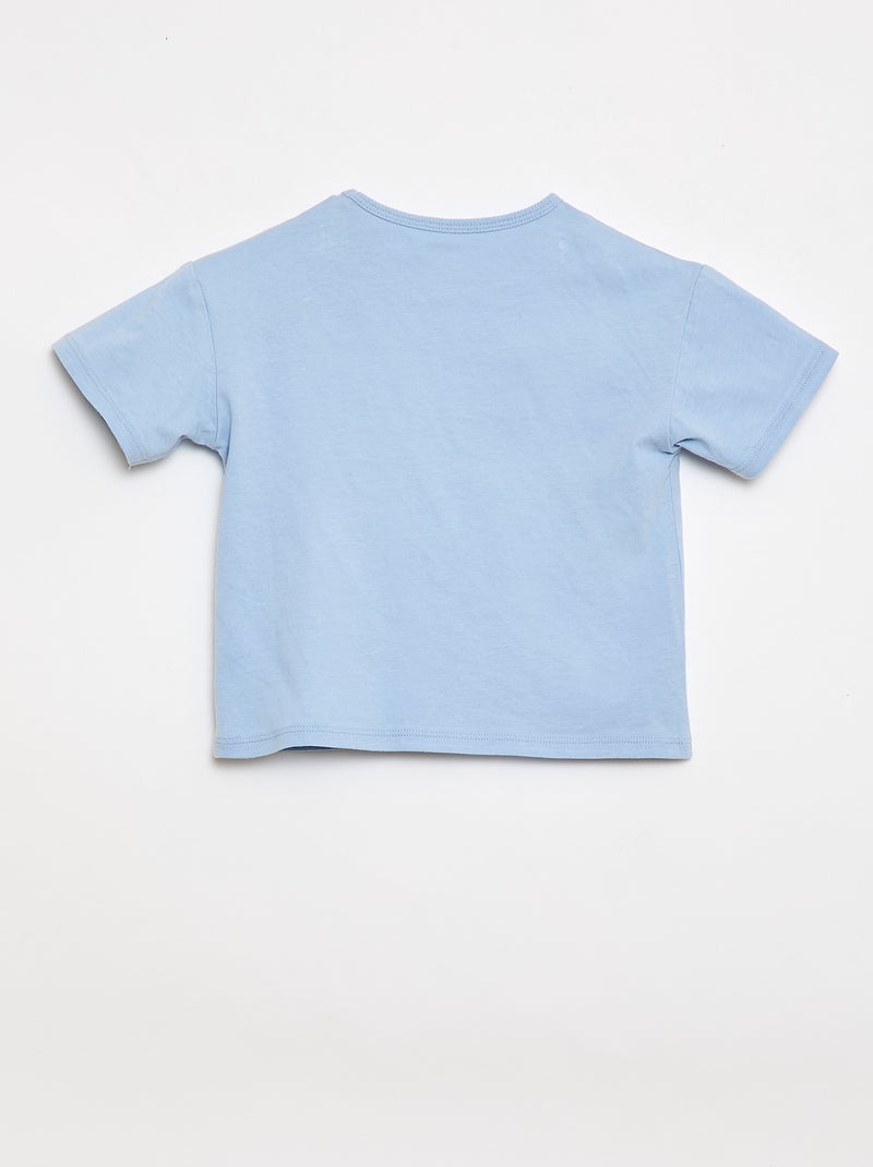 T-shirt in jersey di cotone con patch a cuore Blu - Kiabi