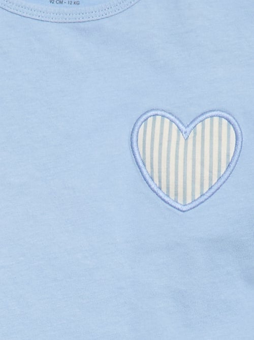 T-shirt in jersey di cotone con patch a cuore - Kiabi