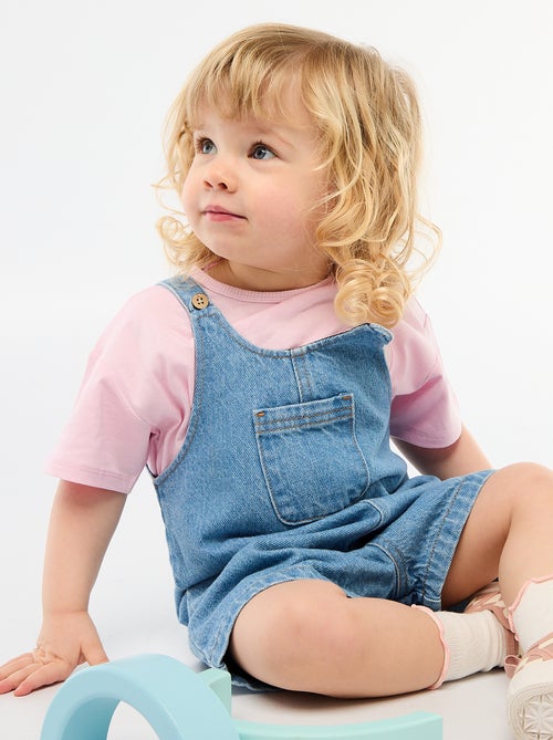 T-shirt in jersey di cotone con patch a cuore - Kiabi