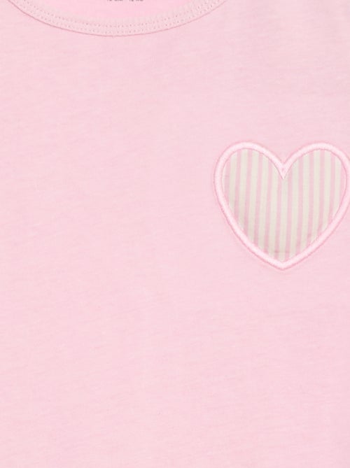 T-shirt in jersey di cotone con patch a cuore - Kiabi