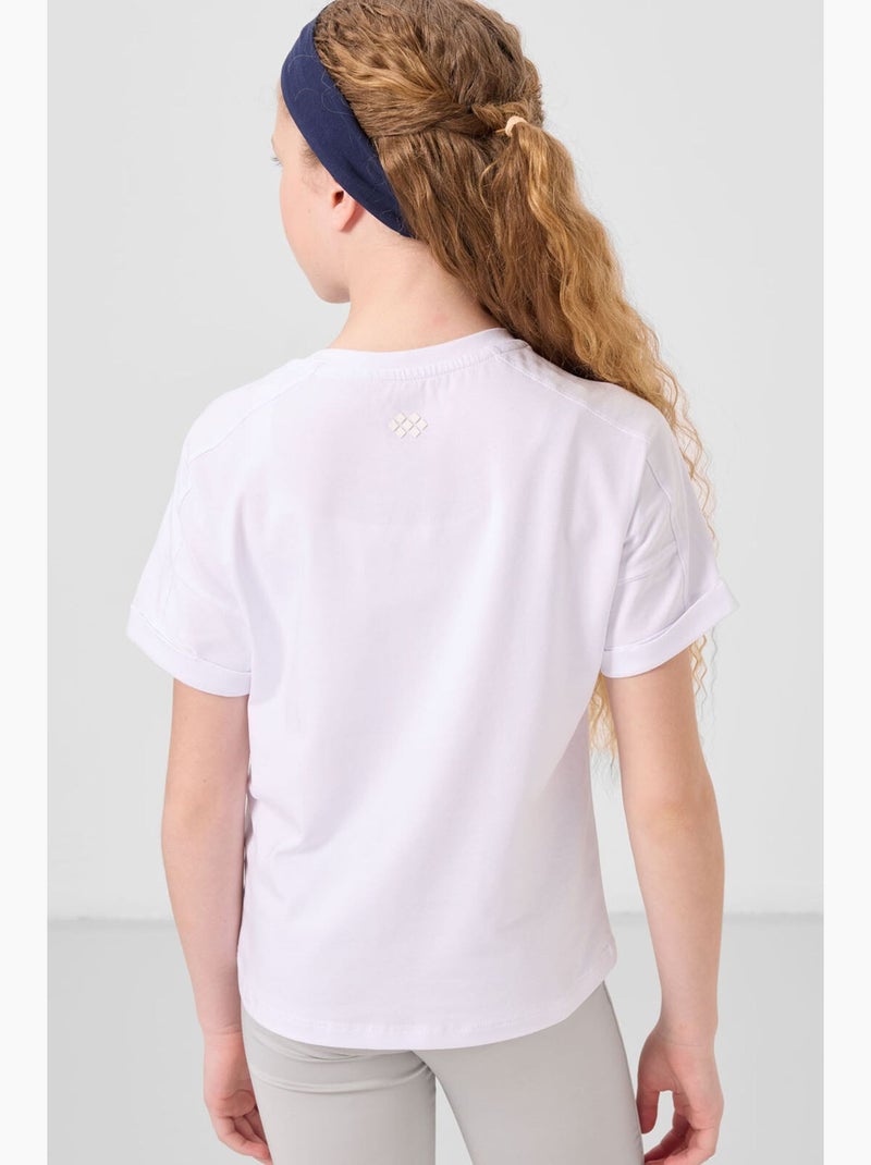 T-shirt in jersey di cotone tommy Bianco - Kiabi