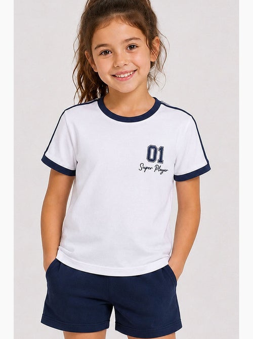 T-shirt in jersey di cotone tommy - Kiabi