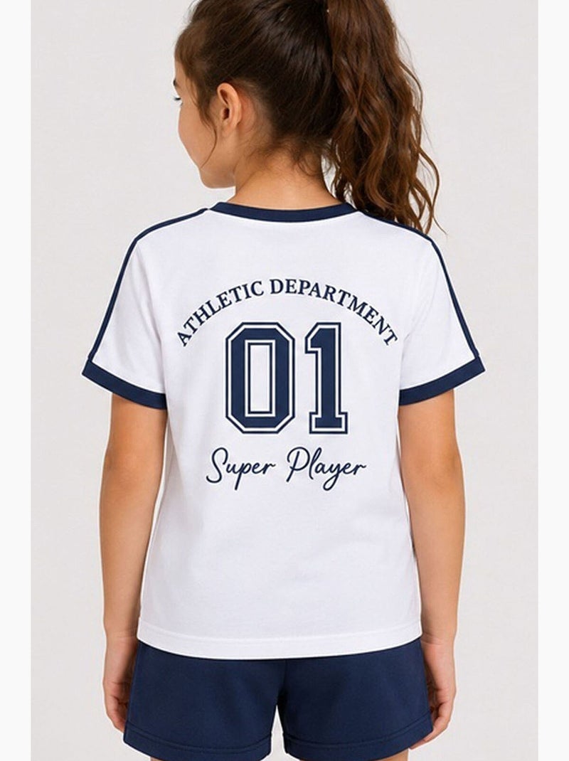 T-shirt in jersey di cotone tommy Bianco - Kiabi