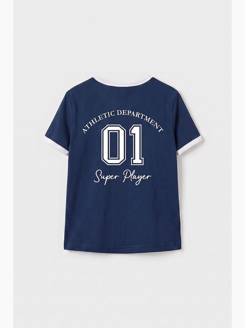T-shirt in jersey di cotone tommy Blu marino - Kiabi