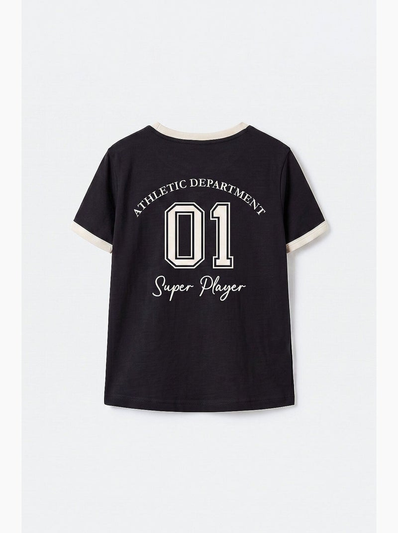 T-shirt in jersey di cotone tommy Nero - Kiabi