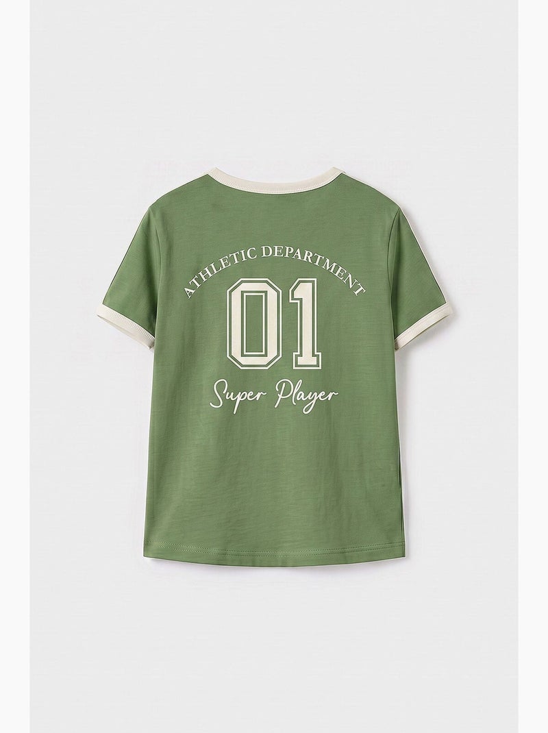 T-shirt in jersey di cotone tommy Verde - Kiabi