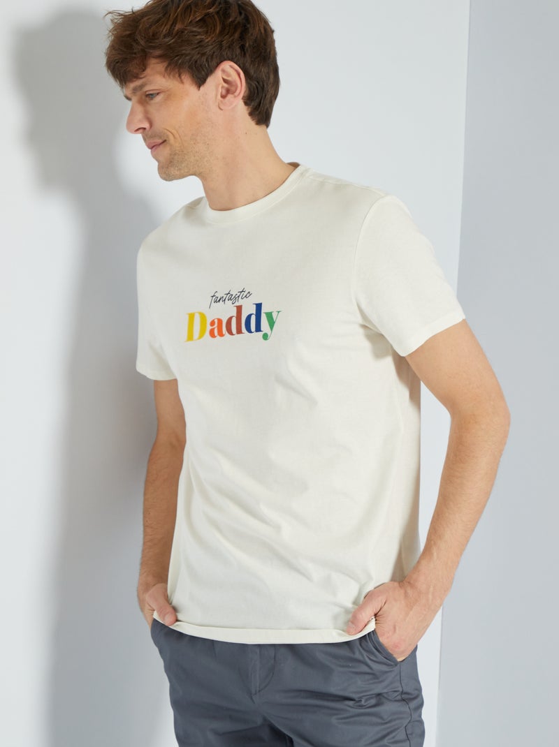T-shirt in jersey 'Festa del Papà' BIANCO - Kiabi