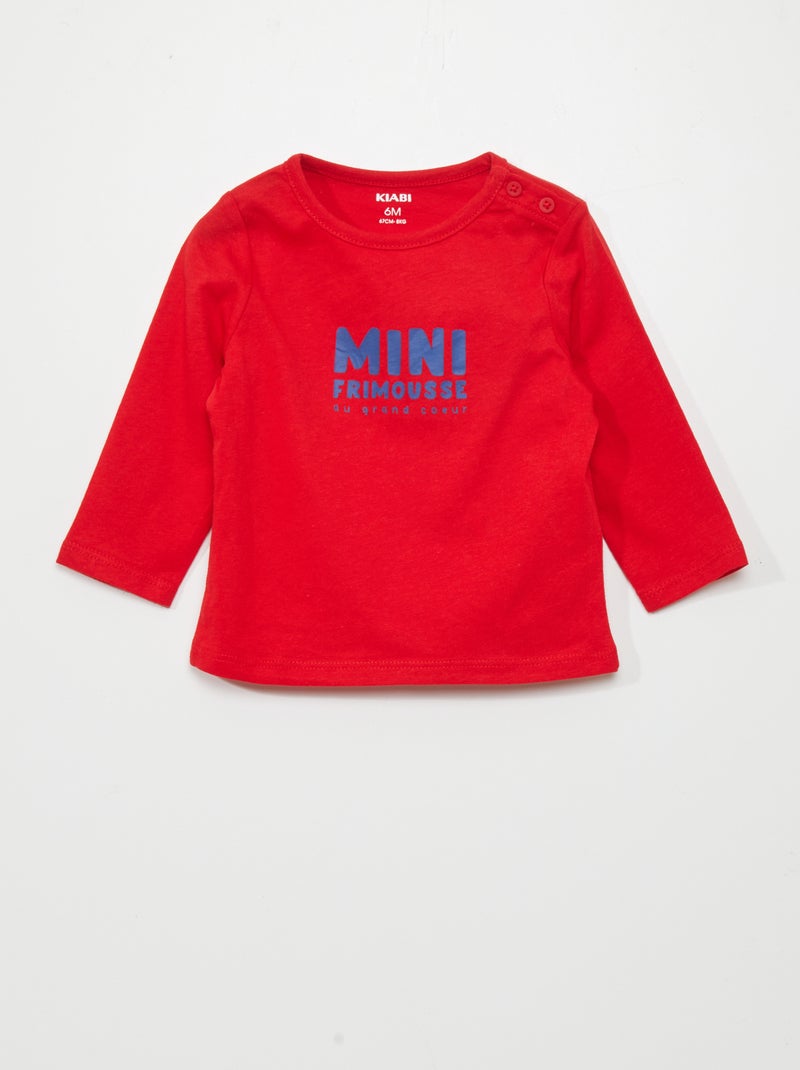 T-shirt in jersey ROSSO - Kiabi