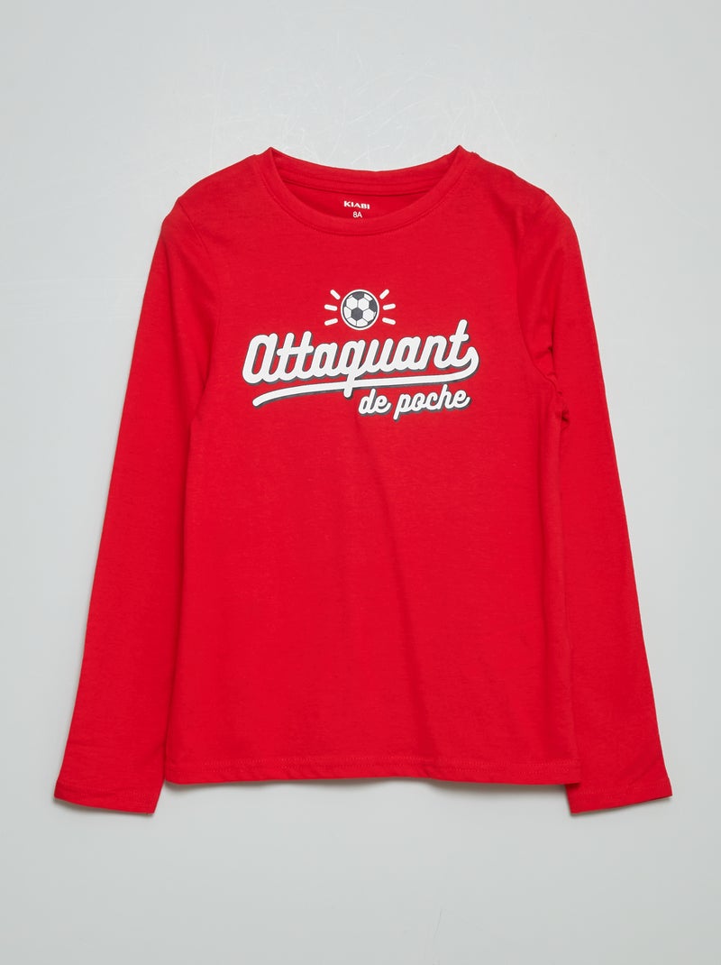 T-shirt in jersey ROSSO - Kiabi