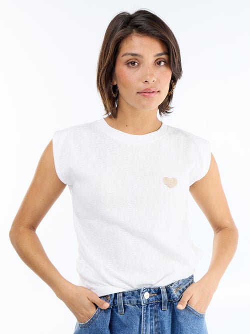 T-shirt in jersey senza maniche - Kiabi