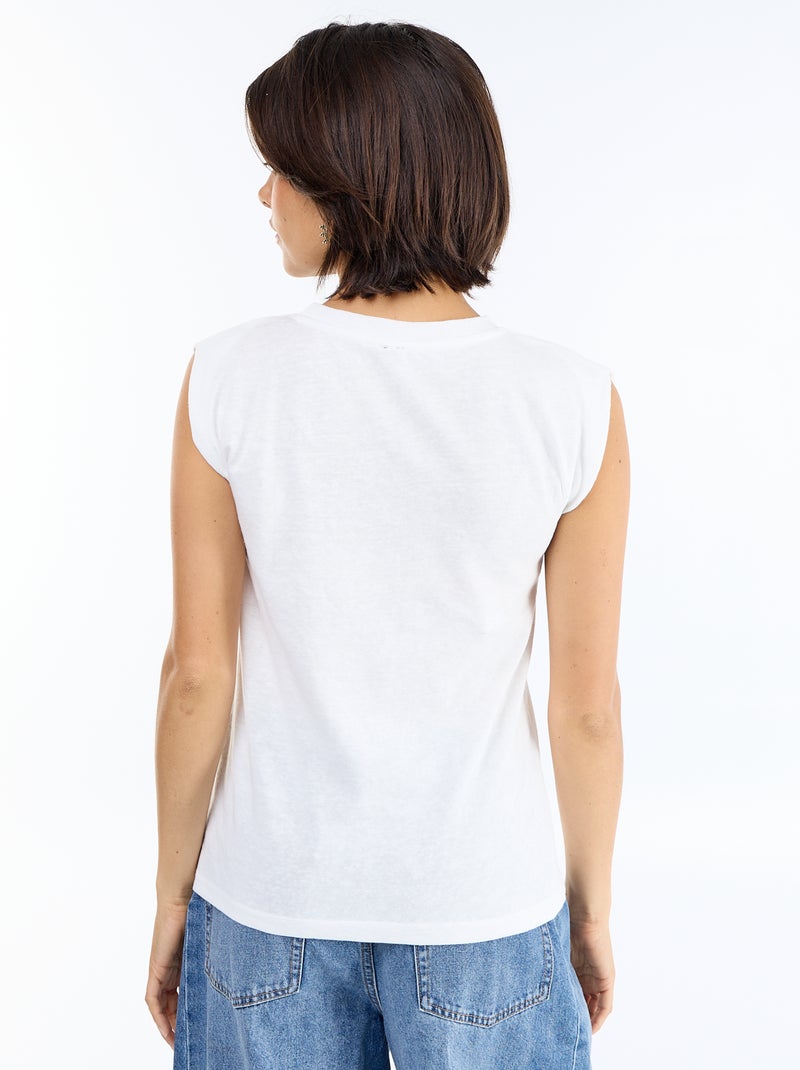 T-shirt in jersey senza maniche Beige - Kiabi
