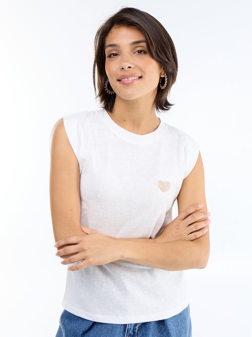 T-shirt in jersey senza maniche - Kiabi