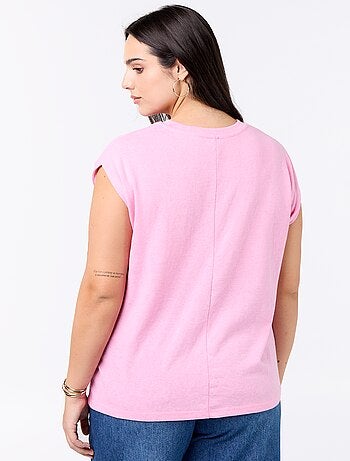 T-shirt in jersey senza maniche con piccolo ricamo sul petto