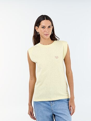 T-shirt in jersey senza maniche