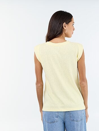 T-shirt in jersey senza maniche