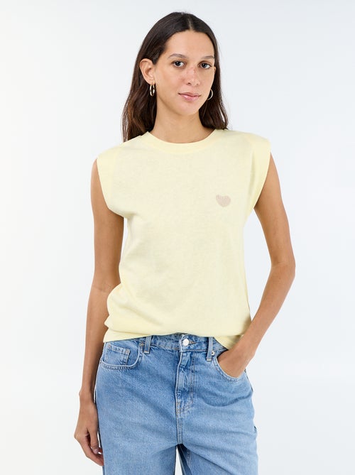 T-shirt in jersey senza maniche - Kiabi