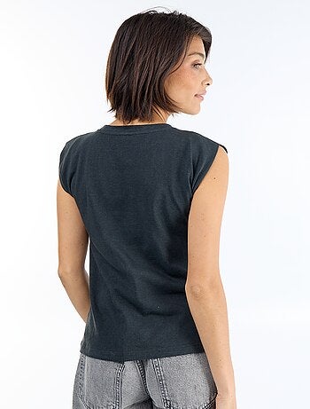 T-shirt in jersey senza maniche