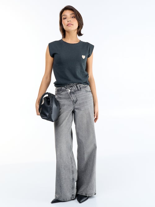 T-shirt in jersey senza maniche - Kiabi