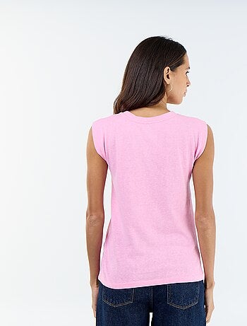T-shirt in jersey senza maniche