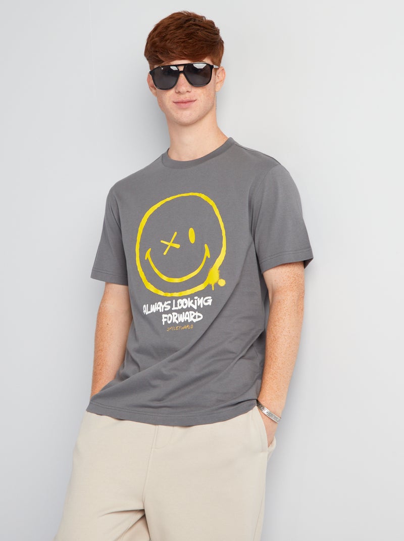 T-shirt in jersey 'SmileyWorld' GRIGIO - Kiabi