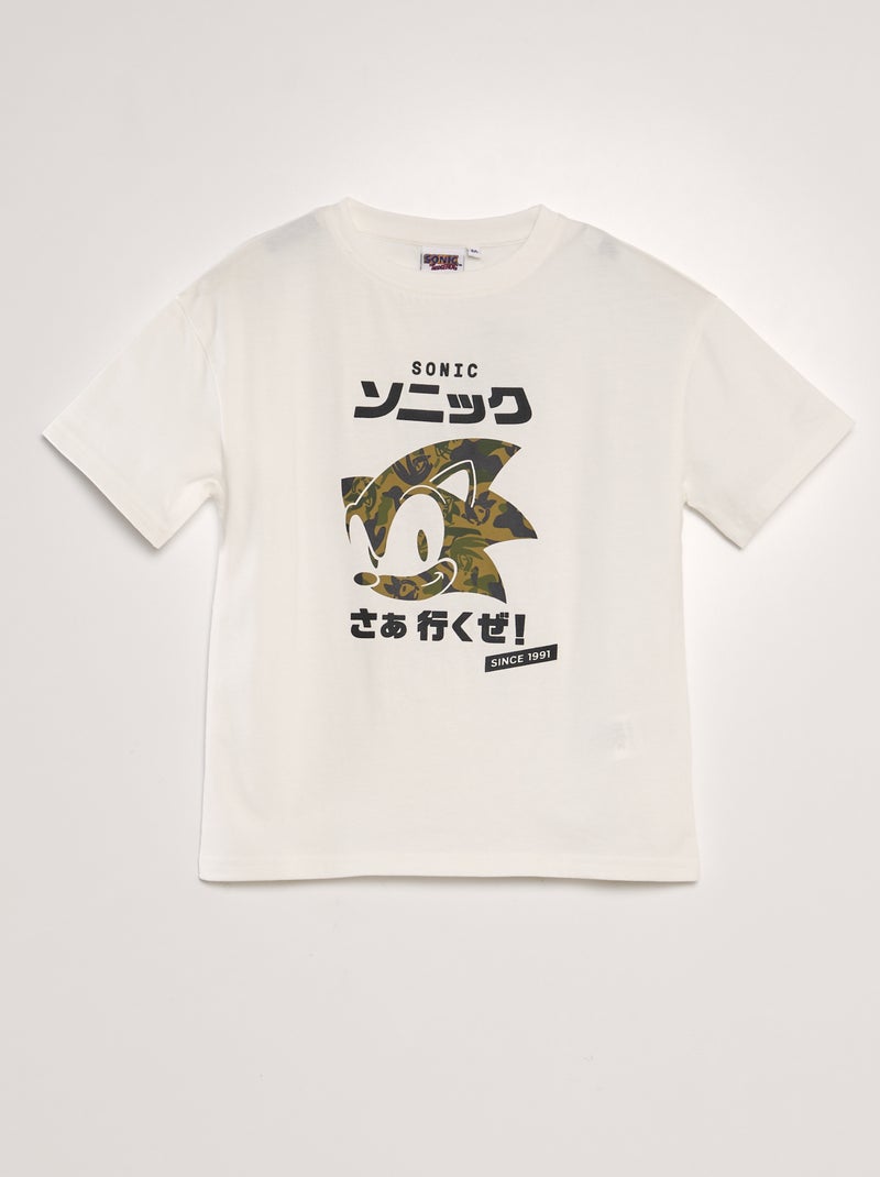 T-shirt in jersey 'Sonic' BIANCO - Kiabi