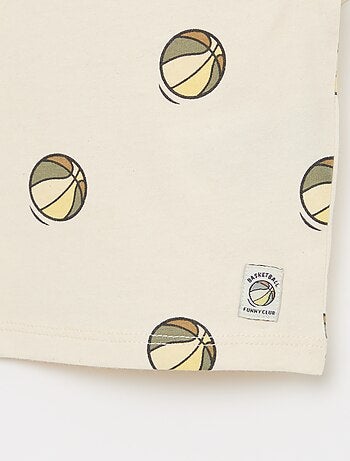 T-shirt in jersey stampata a maniche corte