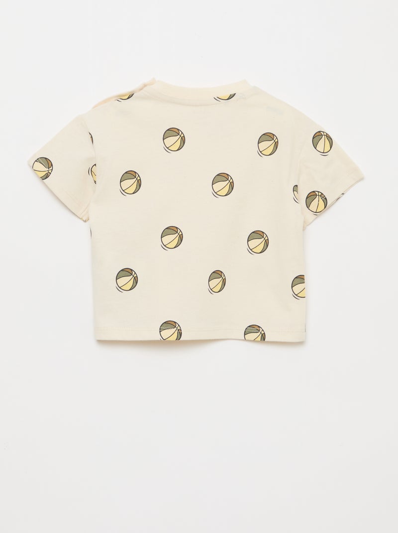 T-shirt in jersey stampata a maniche corte Bianco - Kiabi