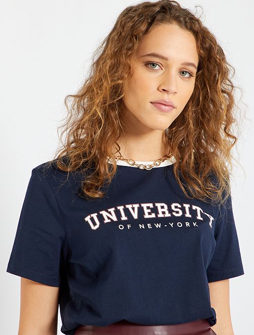 T-shirt in jersey stampata - BLU - Kiabi - 6.00€