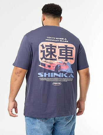 T-shirt in jersey stampato a maniche corte