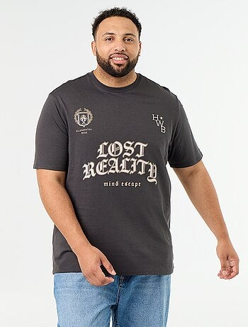 T-shirt in jersey stampato a maniche corte