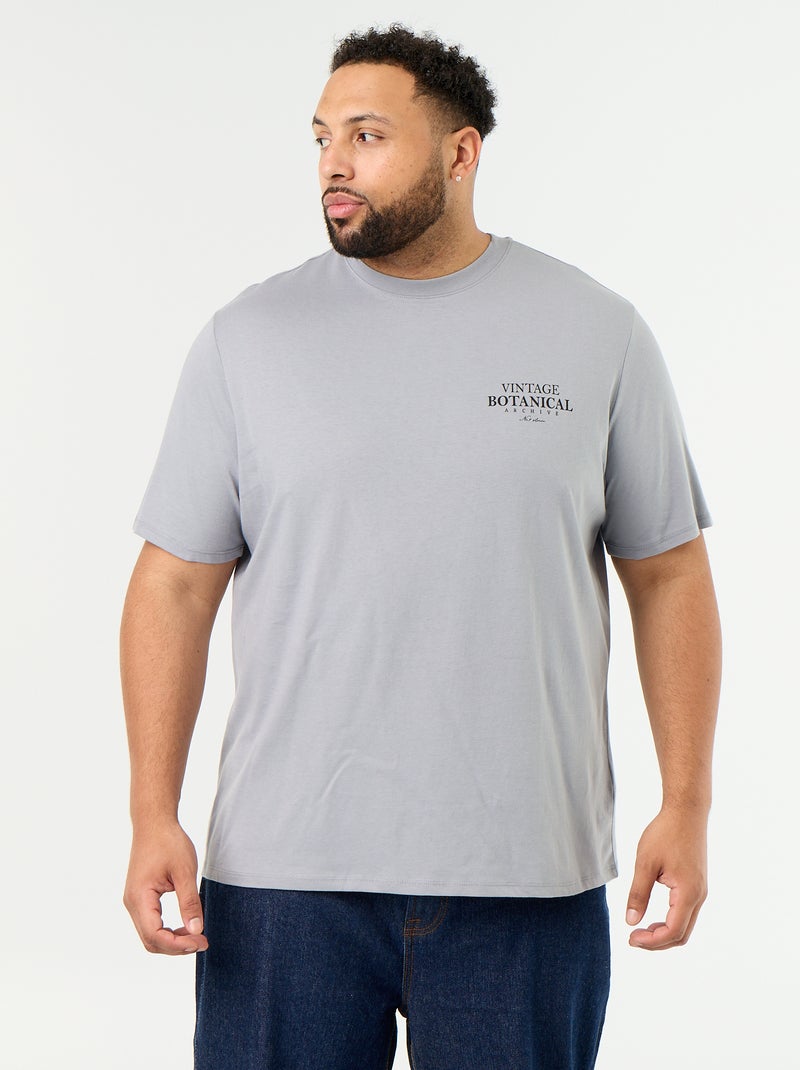 T-shirt in jersey stampato a maniche corte Grigio - Kiabi