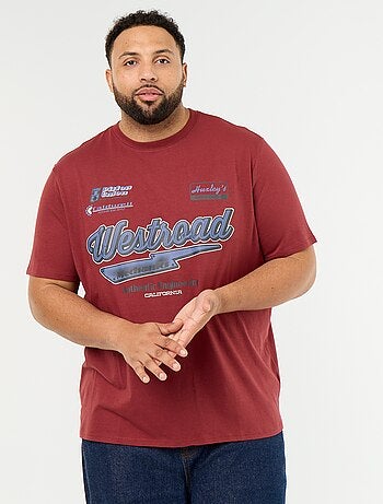 T-shirt in jersey stampato a maniche corte