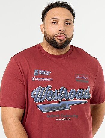 T-shirt in jersey stampato a maniche corte