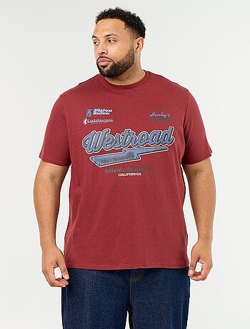 T-shirt in jersey stampato a maniche corte