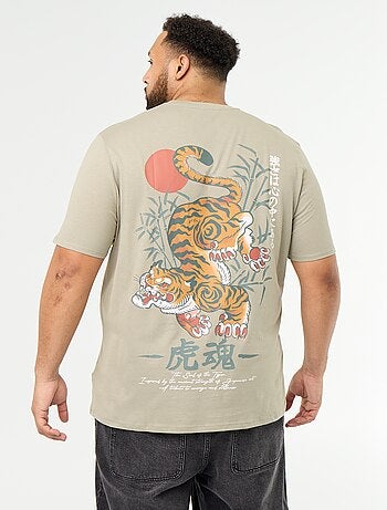 T-shirt in jersey stampato a maniche corte