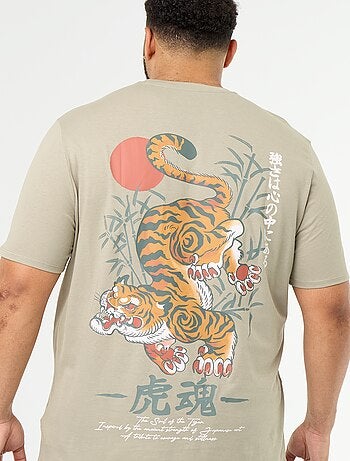 T-shirt in jersey stampato a maniche corte