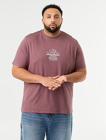 T-shirt in jersey stampato a maniche corte