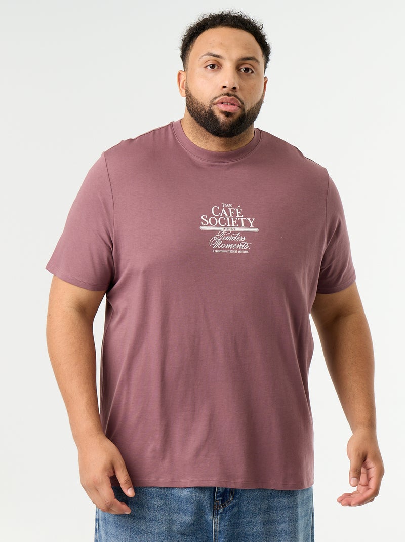 T-shirt in jersey stampato a maniche corte Viola - Kiabi