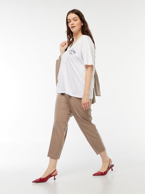 T-shirt in jersey 'The Rolling Stones' scollo a V - Kiabi